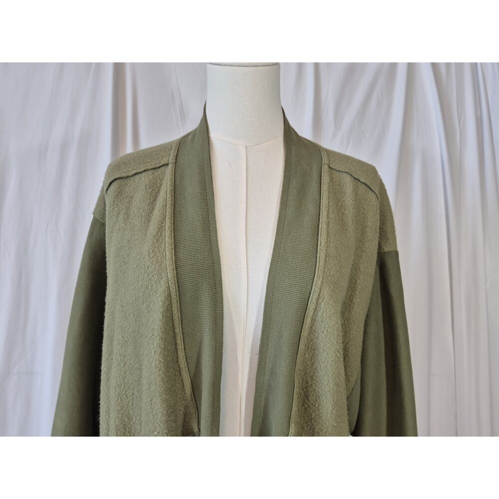 Anthropologie Pilcro Aubrey Draped Cardigan Oversized Green Fleece Small - Picture 4 of 13
